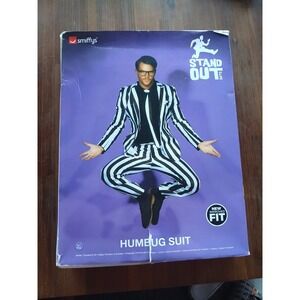 Black and White Striped Humbug Suit‎ Costume Size XL smiffys stand out suits